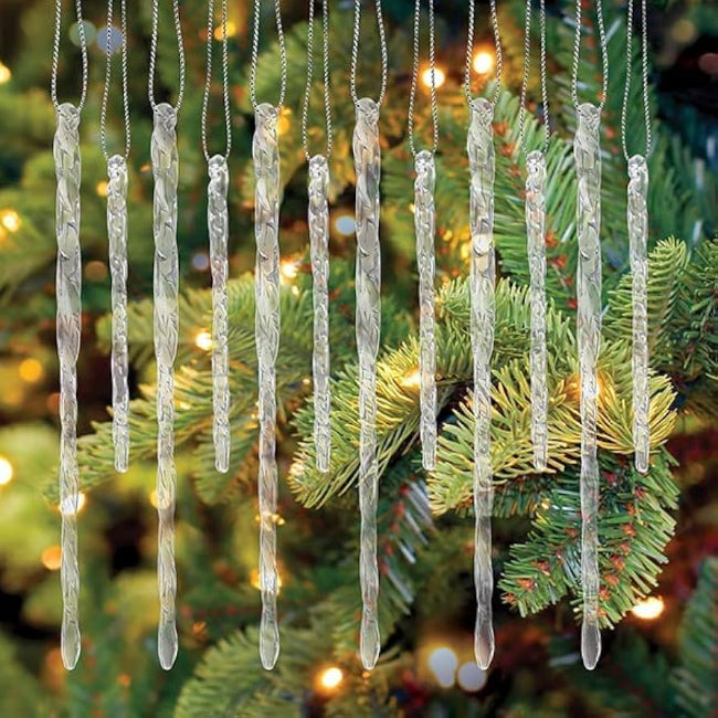 Avon Glass Icicle Ornament Set of 6