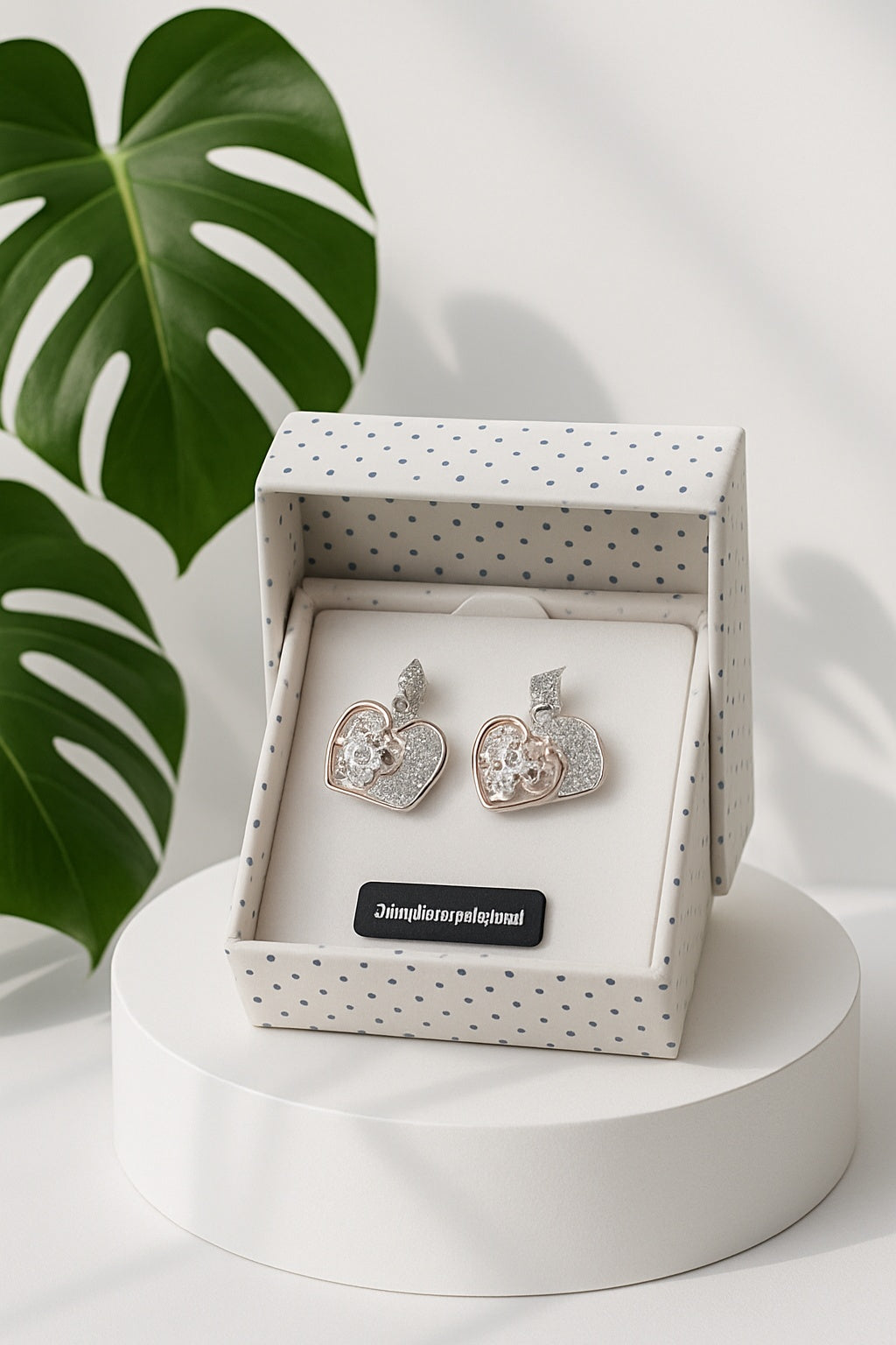 Equilibrium Glamour Earrings Rose Gold Hearts