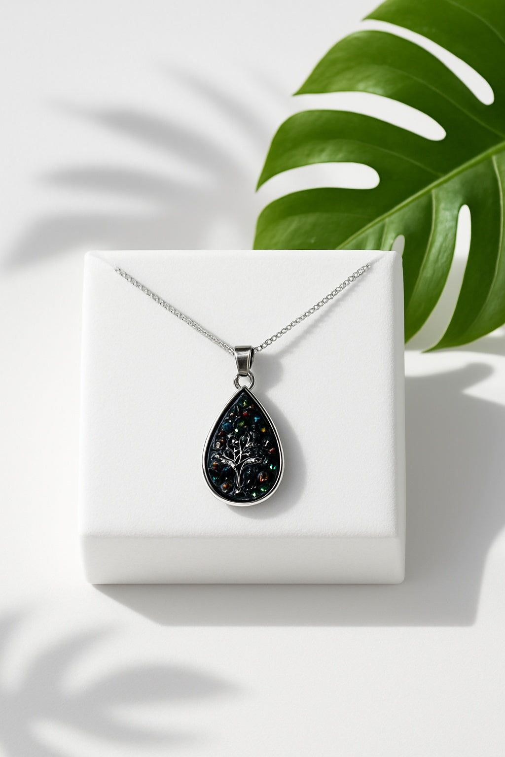 Equilibrium Midnight Sparkle Teardrop Necklace