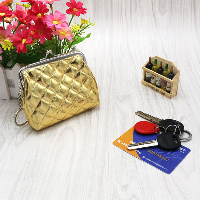 Sassy Quilted Mini Coin Purse with Keyring