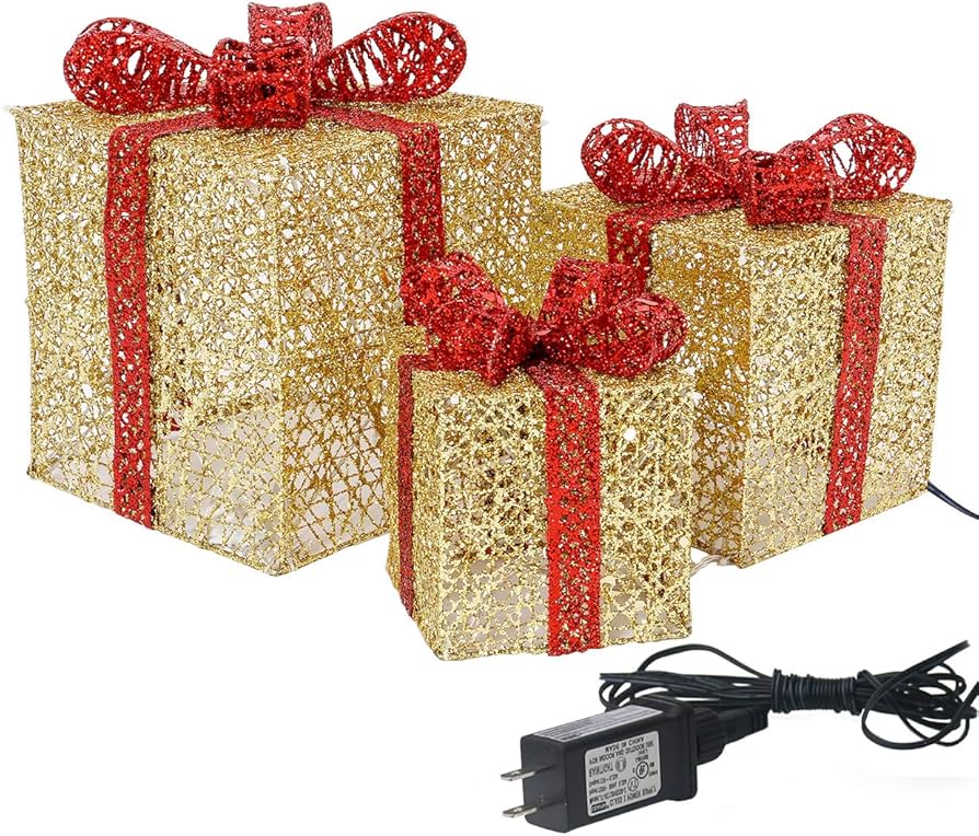 Avon Set of 3 Light-up Golden Gifts