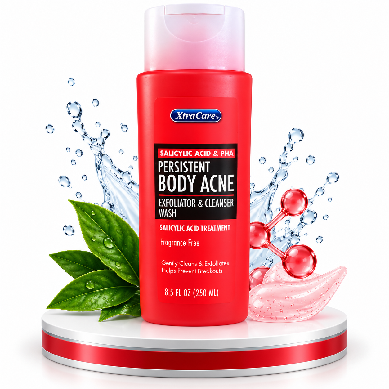 Xtracare Persistent Body Acne Exfoliator & Cleanser Wash for acne-prone body skincare.