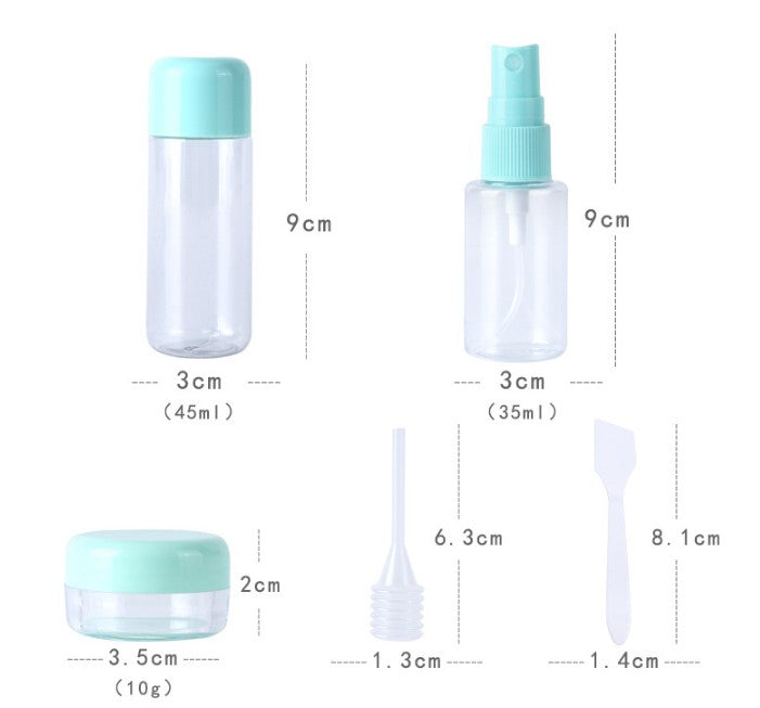 Handy Portable Travel Sub-bottle 6pc Travel Bottle Set