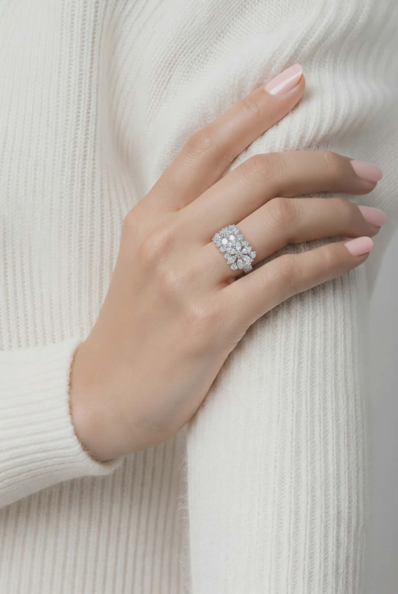 Avon Crystal Rhinestone Lace Ring
