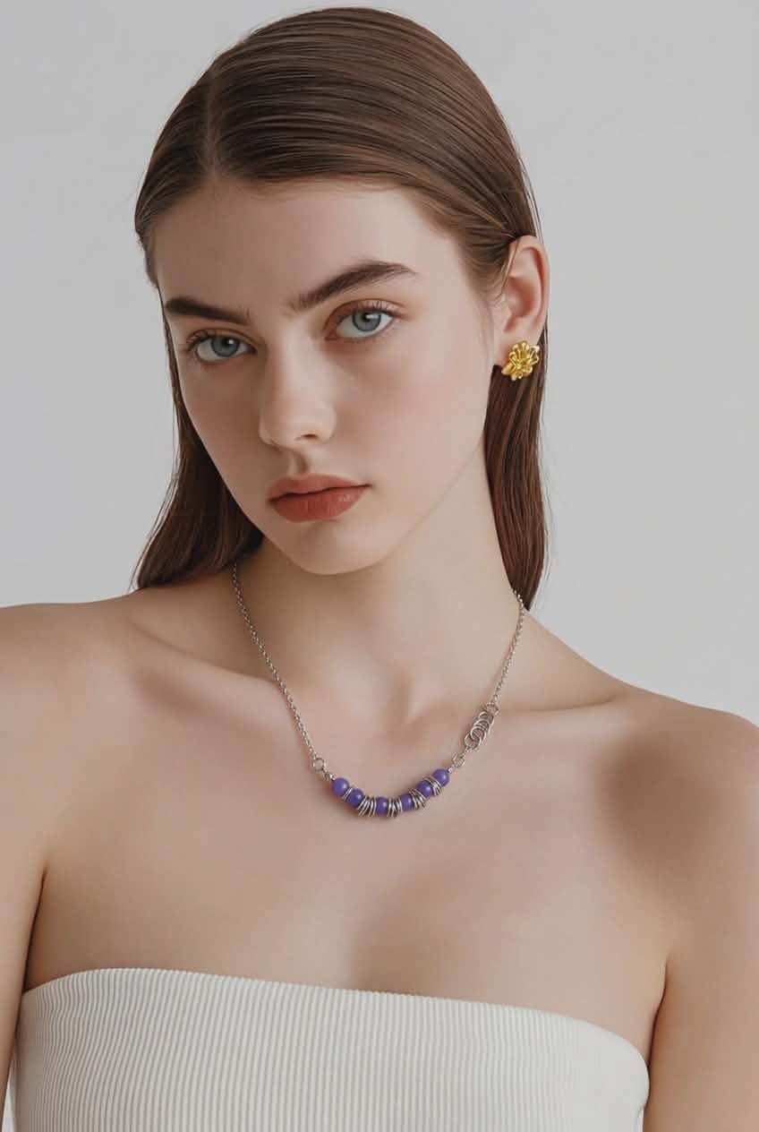 Avon Energy Bead Necklace Amethyst