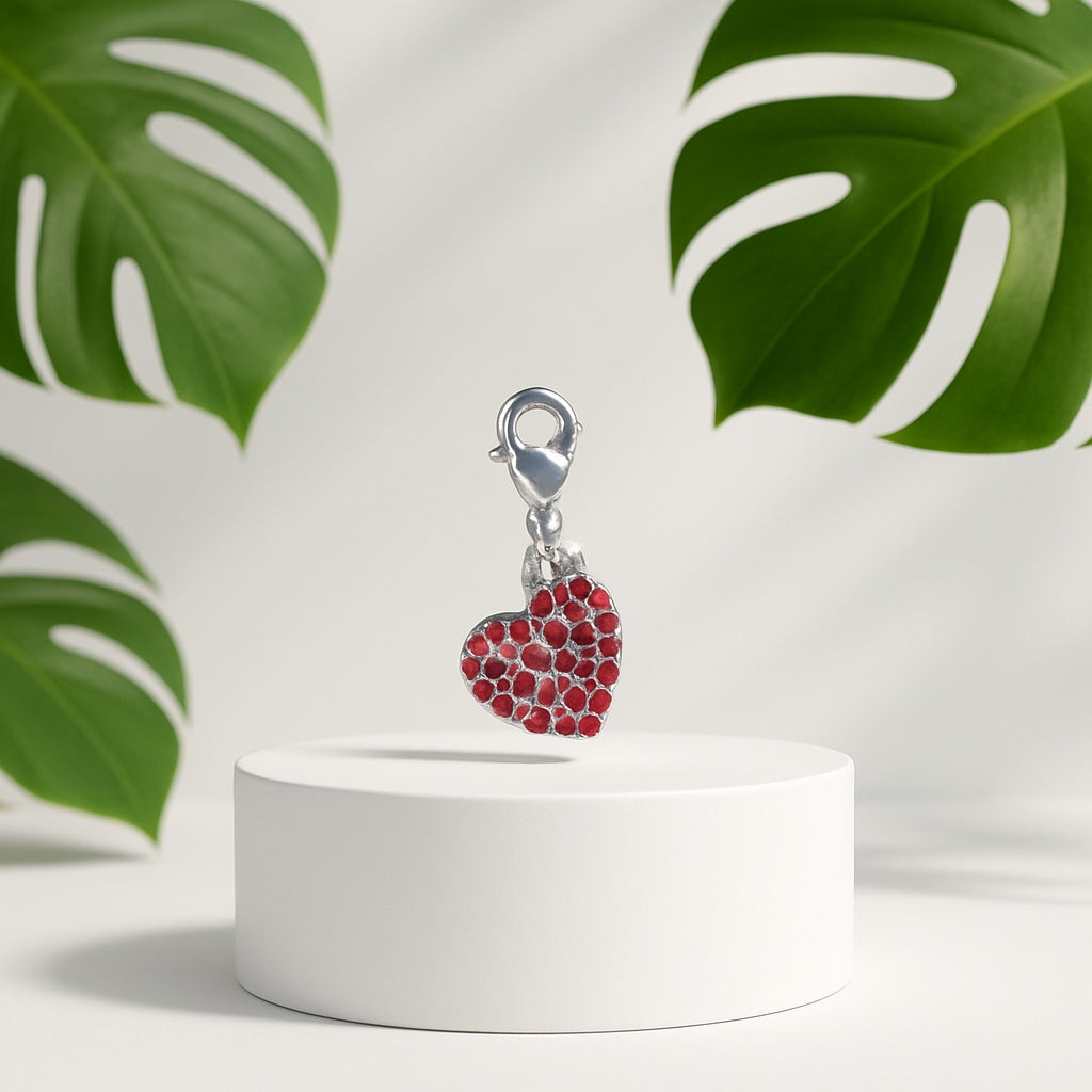 Avon Red Sparkly Heart Charm