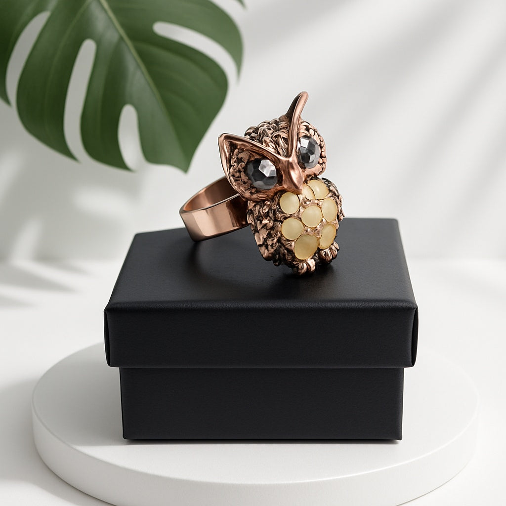 Avon Embellished Owl Ring