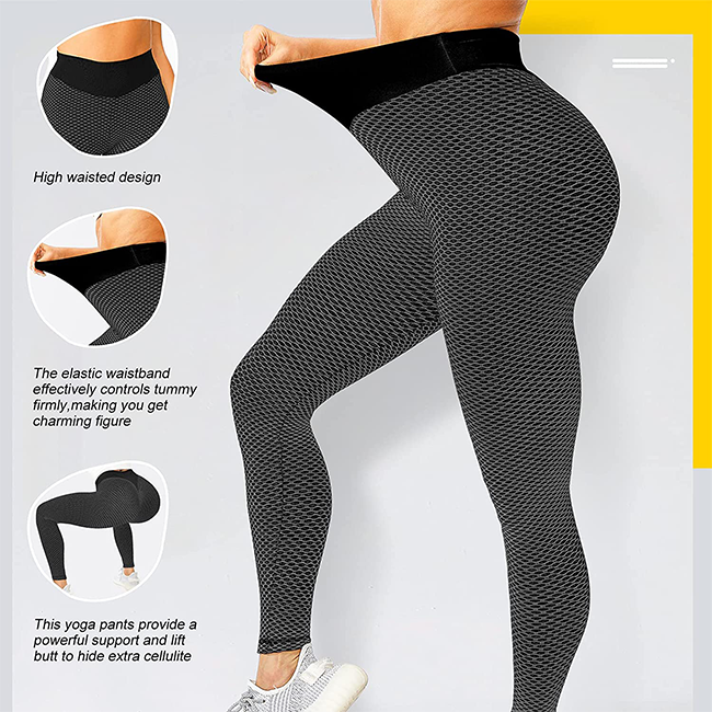 High Waisted Butt Lifting Yoga Pants Honeycomb
