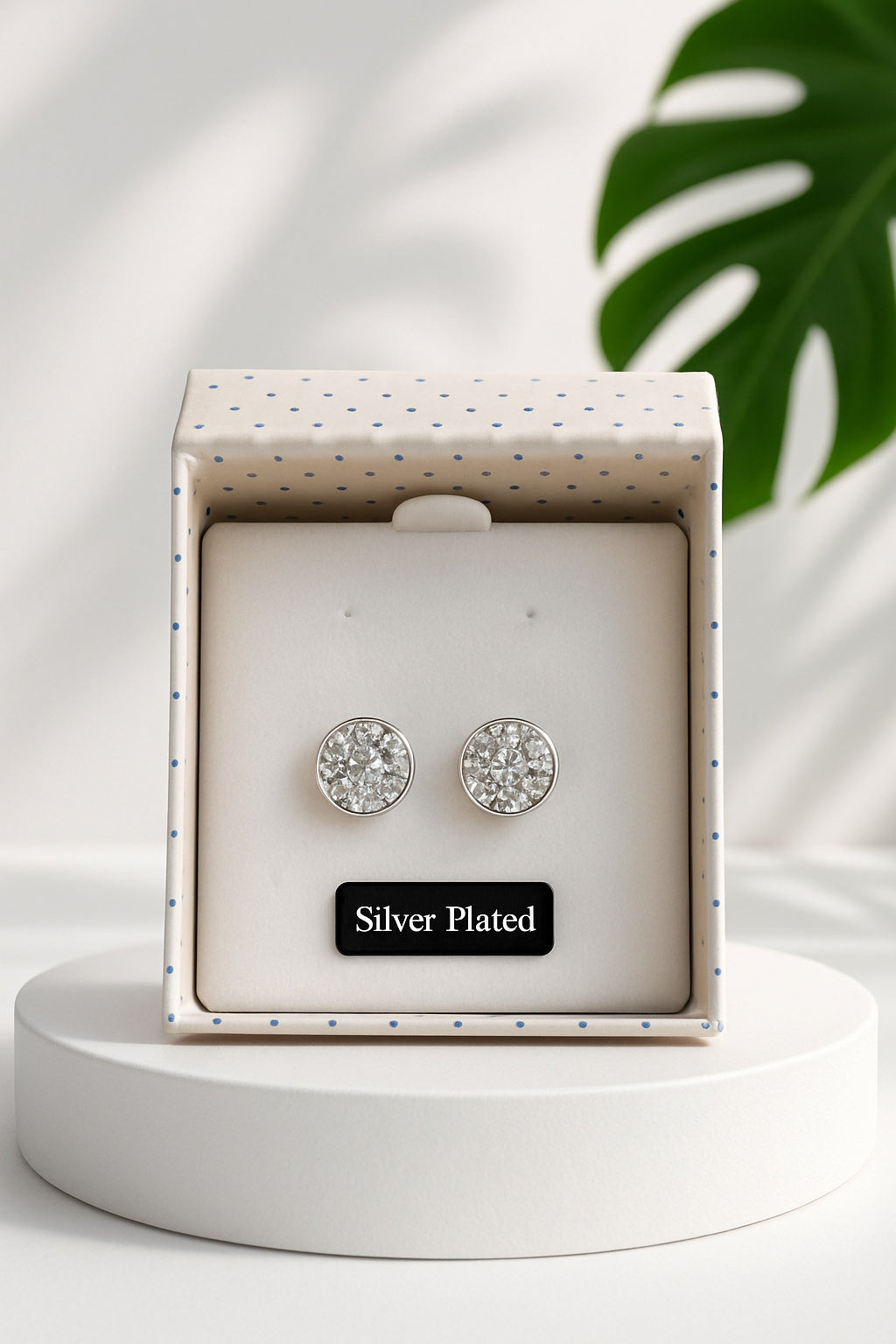 Equilibrium Glamour Cubic Zirconia Stud Earrings