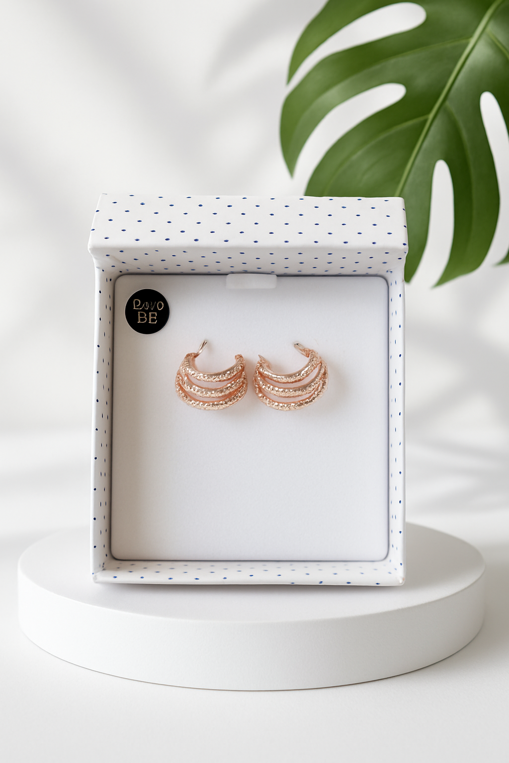 Equilibrium Glamour Rose Gold Layered Earrings
