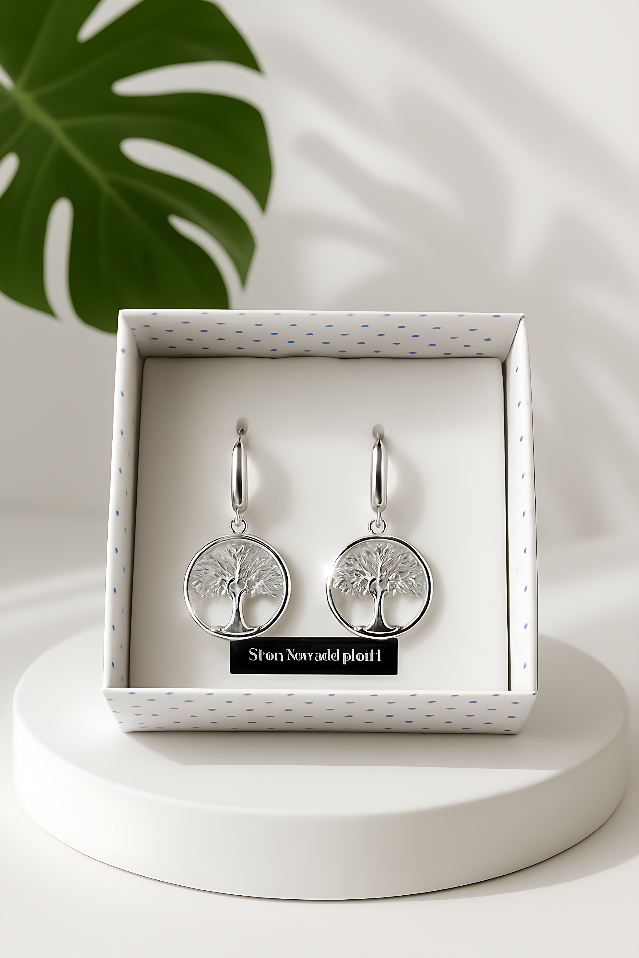 Equilibrium Midnight Sparkle Earrings Silver Tree