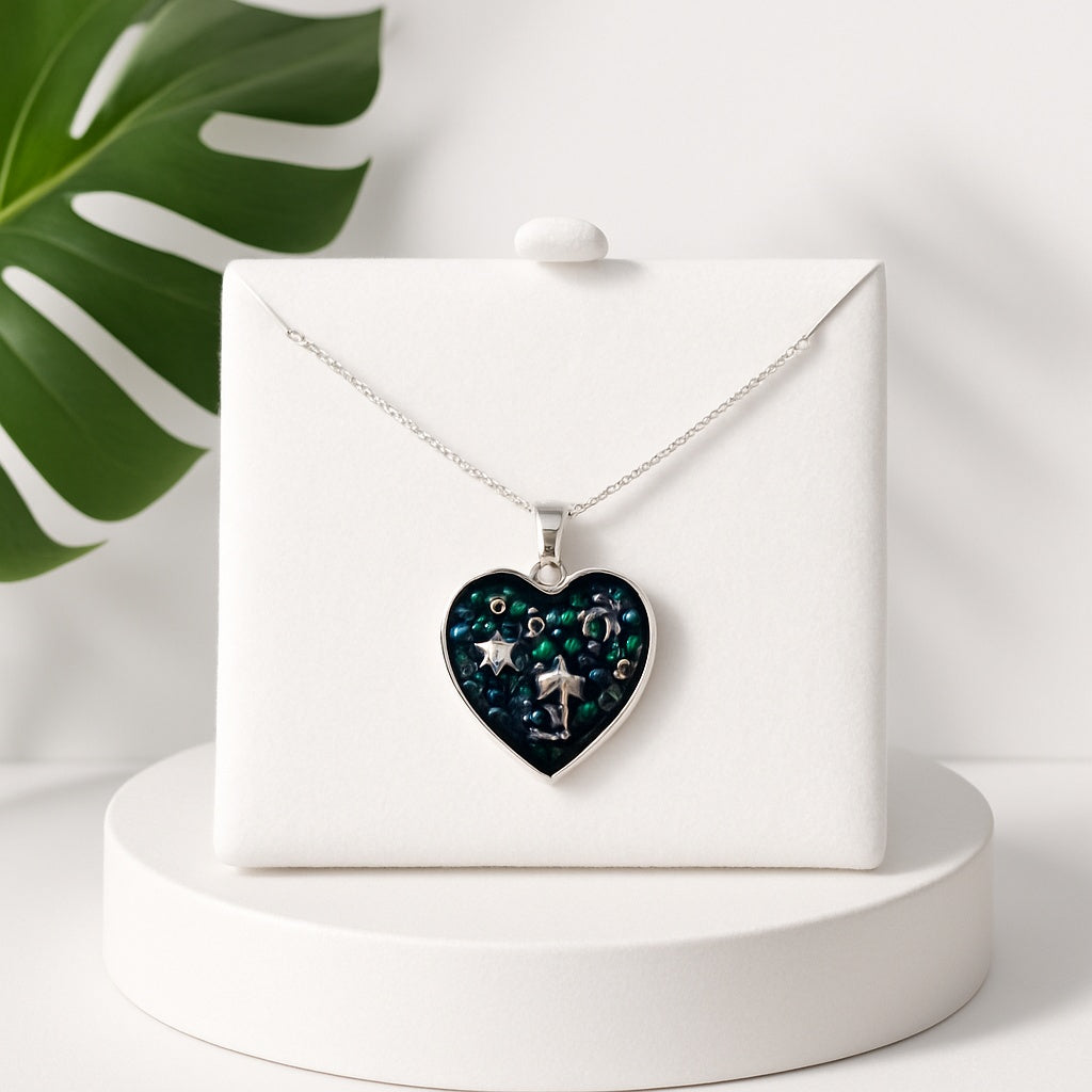 Equilibrium Midnight Sparkle Heart Necklace
