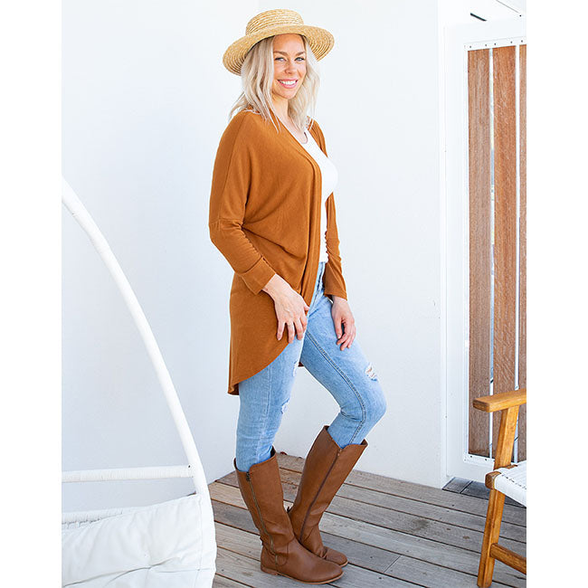 Freez Circle Cardi - Brown