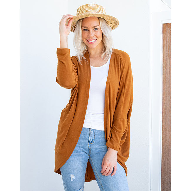 Freez Circle Cardi - Brown