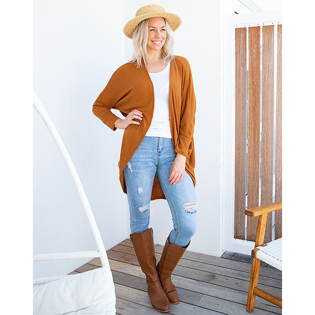 Freez Circle Cardi - Brown