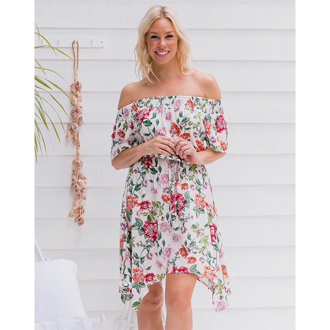 Freez Gypsy Dress - White Floral