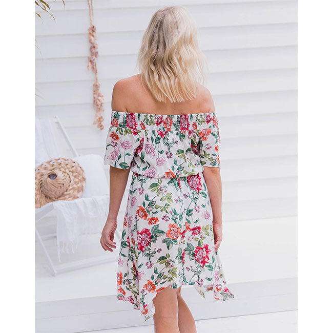 Freez Gypsy Dress - White Floral