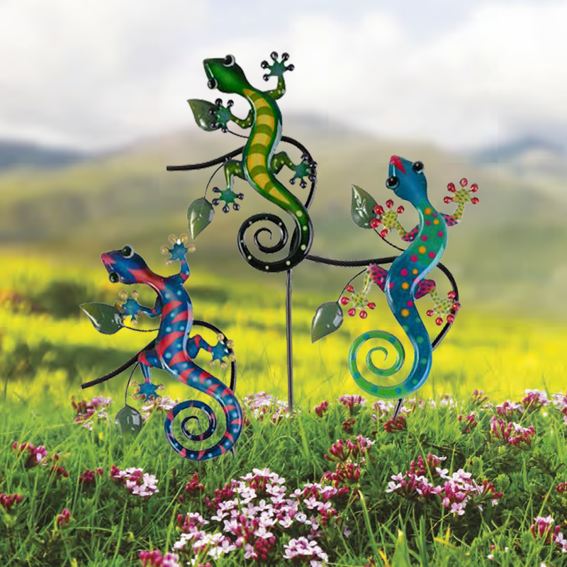 Gorgeous Gecko Garden Stakes Set of 3