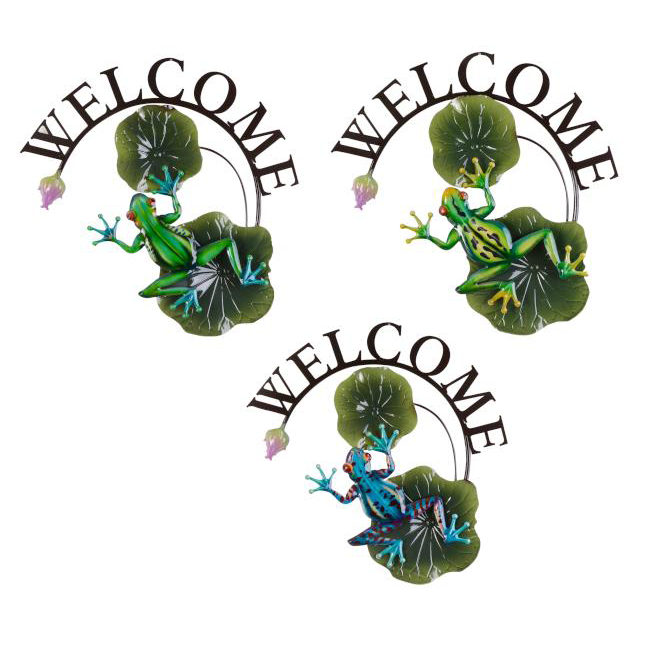 Gecko Metal Welcome Wall Plaque