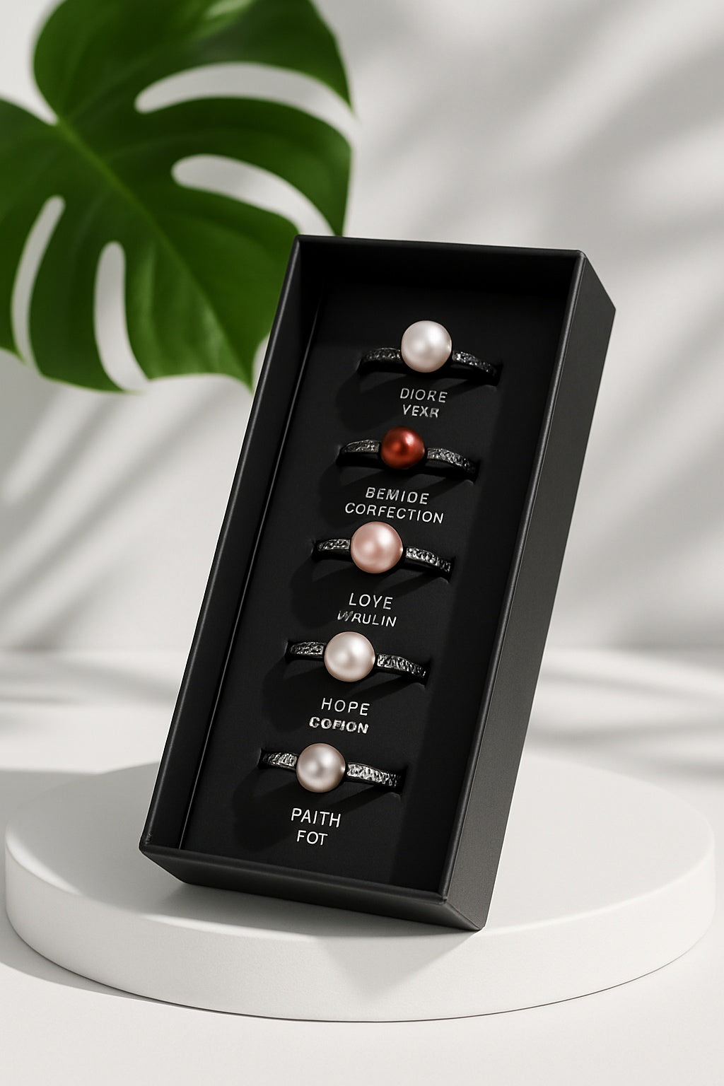 Avon Genuine Freshwater Pearl Stackable Ring Set
