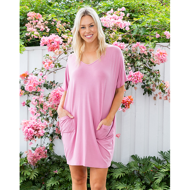 Jersey Shift Dress - Blush