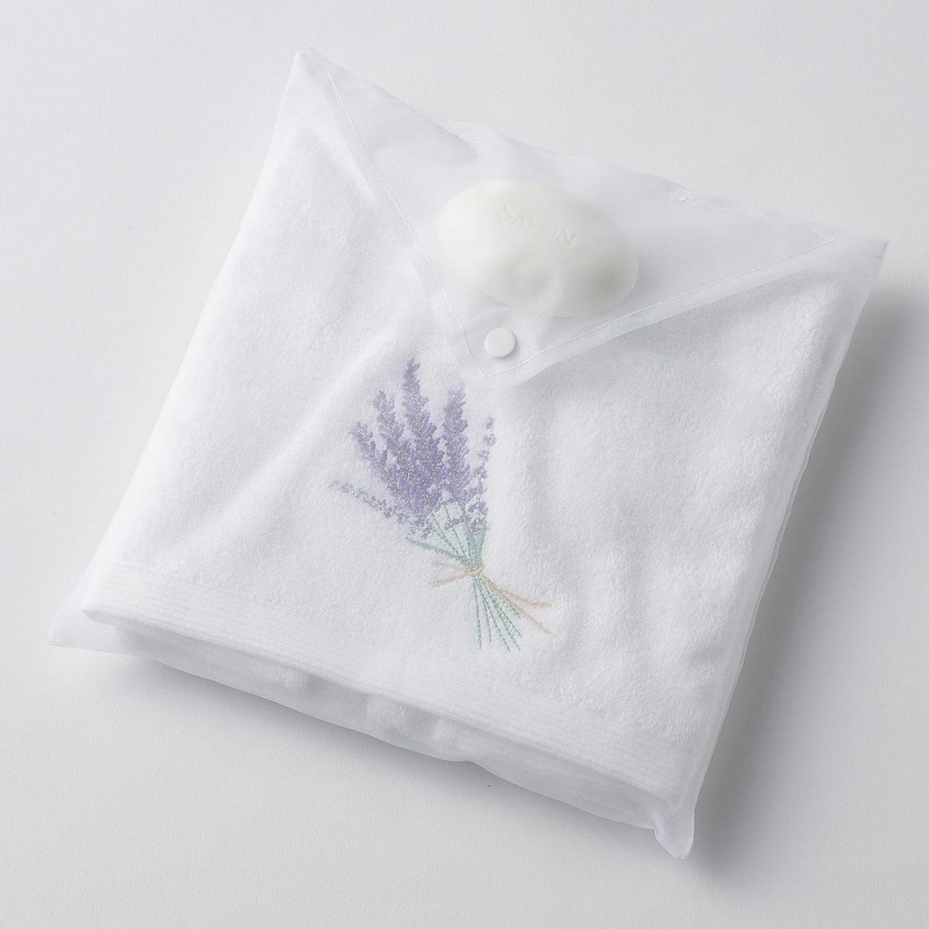 Lavender Bouquet Hand Towel In Organza Bag