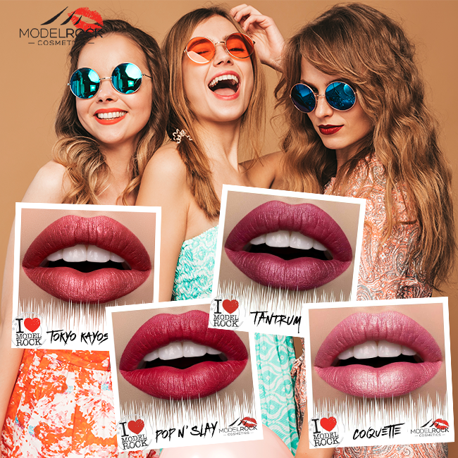 Modelrock Mega Modern Metals Liquid Lipstick collection in metallic shades