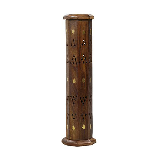 Octagon Sheesham Incense Tower 30cm