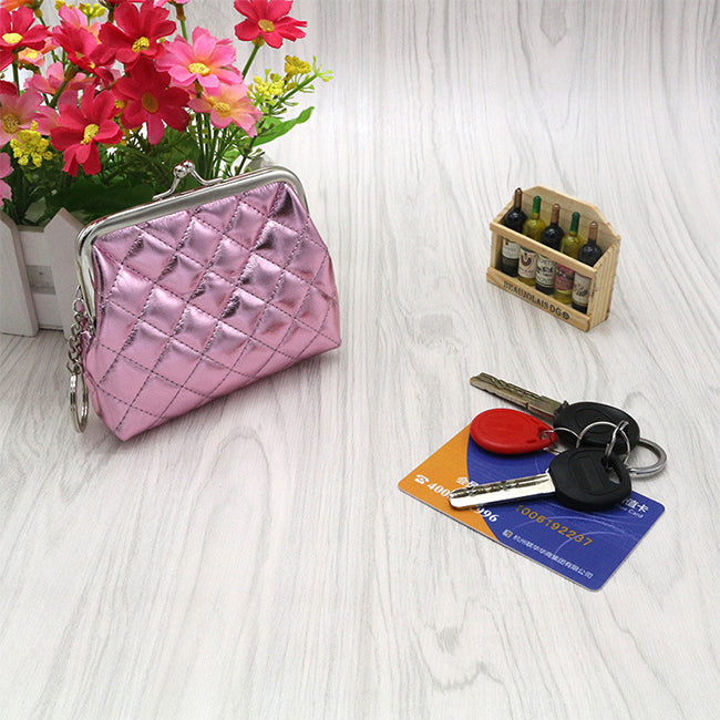 Sassy Quilted Mini Coin Purse with Keyring