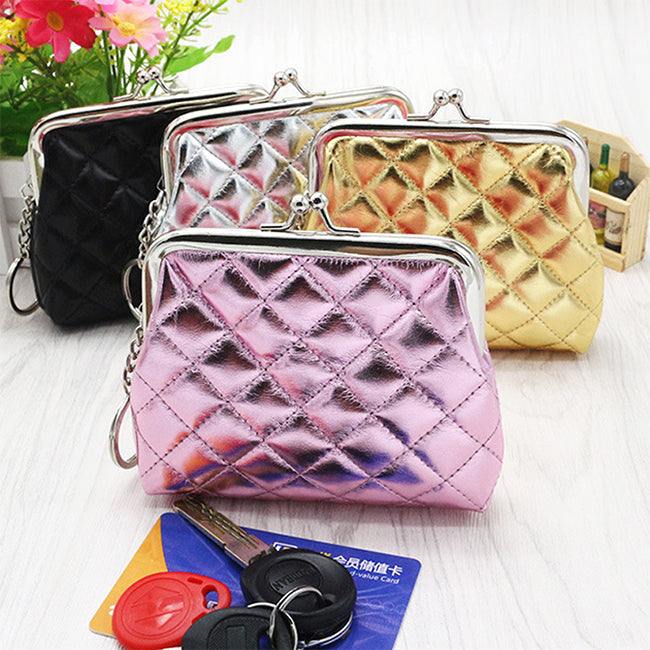 Sassy Quilted Mini Coin Purse with Keyring
