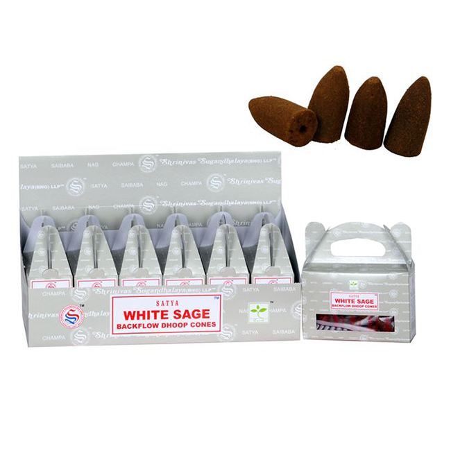 Satya Backflow Dhoop Cones - White Sage