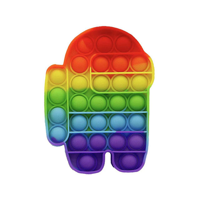 Rainbow Spaceman Among Us Pop It Fidget Toys