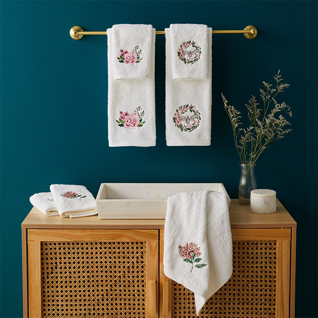 Pilbeam Twilight Rose Face and Hand Towels