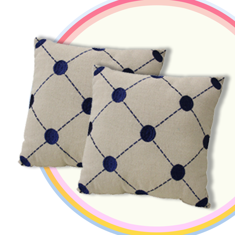 Cushion Cape Beige with Criss Cross Pattern